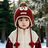 Gorro de Invierno para Niños con Protección para las Orejas, Engrosado y Cálido, Tejido a Mano a Prueba de Viento Estilo Coreano Gorro de Bebé para Niños