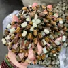 Jadeíta afgana natural con piel moteada roja y dorada, pulsera de piedra en bruto de forma libre, material de semilla de jade blanco, pulsera de jade con cuentas cilíndricas en forma de bambú
