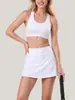 Conjunto de Top sin Mangas Racerback y Falda Corta de Yoga y Fitness Europeo y Americano Transfronterizo Amazon Deportes al Aire Libre Running Ciclismo Conjunto de Tres Piezas
