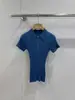 Inverno 2025 Novo Estilo U Fábrica Nanyou Estilo Coreano Retrô Moda Malha Polo Azul Klein