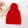 Boné de lã da moda acrílico cor sólida bola de lã chapéu de malha outono e inverno boné de lã quente simples boné de lã para homens e mulheres