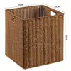 Grande cesta de armazenamento com trama semelhante ao rattan, no estilo INS da moda, perfeita para organizar armários e guarda-roupas, e para armazenamento simples na sala de estar