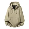 Chaqueta con Capucha y Media Cremallera para Exteriores Versión Europea Transfronteriza Casual de Corte Amplio S-3XL Resistente al Viento Resistente a las Arrugas Abrigo de Moda para Hombres y Mujeres