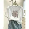Camiseta de algodón puro para mujer, cuello redondo, manga corta, nueva moda 2026, casual, elegante, rejuvenecedora, color café, para verano