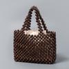 Bolsas tejidas a mano transfronterizas europeas y americanas para mujer, Bolsas de cuentas de madera con diseño de nicho de verano, Bolsos de mano versátiles para el trabajo de comercio exterior para mujer