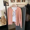 Suéter de punto coreano estilo caramelo para otoño e invierno, cuello redondo, prenda exterior corta, capa interior y top para mujer
