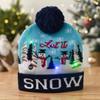 Novo gorro de Natal transfronteiriço adulto infantil gorro de lã tricotado colorido luminoso gorro de Natal lâmpada LED