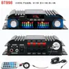 Amplificador de Potencia Pequeño Bluetooth Bt-998 Lector de Tarjetas USB con Radio FM Lector de Tarjetas de Memoria Amplificador de Potencia para Coche de 4 Canales 12V