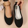Zapatos de mujer de una sola capa, informales, transpirables, de punto hueco, con cabeza redonda, planos, de suela suave y color sólido, primavera y verano 2024