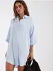 2026 Europa Comércio Exterior Transfronteiriço Nova Roupa Feminina Camisa Feminina Comprimento Médio Manga Curta Estilo de Férias Cor Sólida Camisa Casual Feminina