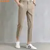Calça Social Masculina Elegante Estilo Coreano 2025 Nova Marca Tendência Cabeleireiro Slim Fit Elástica Afunilada Calça Social