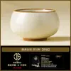 Juego de Tazas de Té de Cerámica Yuhuang Ru Kiln con Tapa y Tazón, Taza de Maestro, Taza Individual, Taza de Té Personal de Alta Gama, Juego de Té Kung Fu