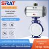 Válvula Borboleta Pneumática British Sharp D671F4-16C Resistente à Corrosão Química Ácido e Alcali-Resistente de Aço Fundido com Revestimento de PTFE