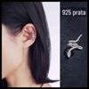 S925 Sterling Silver Ear Stud Ear Clip Fivela de orelha de estilo coreano feminino