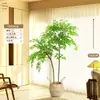 Planta Artificial Verde Nandina Bambu Planta Falsa High-End Luxo Leve Árvore Decorativa para Sala de Estar Ornamentação de Chão Interna Grande em Vaso