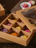 Caja de Regalo Mooncake Cuadrícula Roja de Nueve Cuadros Caja Transparente de Empaque para Regalo Caja de Cuadrícula de Nueve Cuadros Pastel Chino Caja Vacía