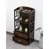 Simples estilo chinês armário lateral para chá rack de armazenamento de chão montagem multicamadas gaveta armário de água para chá armazenamento de conjunto de chá pequena mesa de chá armário lateral