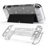 Adequado para Nintendo Switch Oled Casca de Cristal Switch Oled Console Casca Transparente com Glitter Ns Casca Protetora
