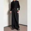 Pantalones plisados para hombre Cleanfit, primavera y otoño, con un tacto fluido de alta gama, pierna recta, pantalones casuales de pierna ancha estilo americano