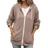 Amazon Europa América Comercio Electrónico Transfronterizo 2026 Otoño Invierno Nuevo Bloque de Color Cremallera con Capucha Holgada Manga Larga Bolsillo Sudadera Mujer