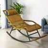 Silla Plegable de Descanso para Adultos, Mecedora de Bambú para Uso en Casa, Silla Cómoda para Siestas, Silla Perezosa para Personas Mayores, Silla de Doble Propósito para Ocio en el Balcón