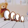 Directo de fábrica creativo de escritorio de dos colores espejo de doble cara artesanía de plástico plegable espejo de maquillaje espejo de tocador al por mayor en stock