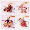 Llavero creativo de elefante de cristal con incrustaciones de diamantes, llavero de animal, accesorios para bolso, colgante de metal, pequeño regalo