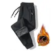Pantalones de chándal casuales de talla grande para otoño e invierno, pantalones jogger de algodón puro para hombre, forrados de polar, pantalones largos rectos holgados para primavera y otoño
