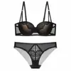 Sutiã de Renda Sexy para Seios Pequenos para Fazer Parecer Maiores, Sutiã Push-up, Suporte Lateral para Prevenir Queda, Conjunto de Sutiã Levanta Seios, Sutiã