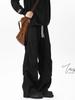 Pantalones Plisados Irregulares Estilo Americano para Hombre Primavera y Otoño Pierna Recta Pierna Ancha Viento Perezoso Drapeado Ropa de Trabajo Pantalones Casuales para Hombre