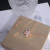 Versão Alta Fanjia Colar Borboleta de Concha Branca Cheio de Diamantes Colar Borboleta Marquise para Mulheres Banhado a Ouro Rosa 18K Colar Vca