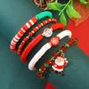Conjunto de Pulseiras de Natal Europeu e Americano Pulseira Elástica com Contas Letra Papai Noel Floco de Neve Alce Presentes Transfronteiriços