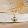 Amazon Banhado a Cobre Ouro Real Olho Turco Azul Mão com Coração Diamante Gota de Óleo Colar Olho do Diabo