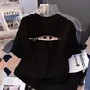 Transfronterizo Caliente 2025 Verano Nuevo Diseño Sensación Camiseta Blanca de Manga Corta para Mujer Holgada Versátil Casual Camiseta Superior