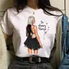 Camiseta Estampada de Moda para Mujer Mujer Nueva Camiseta Negra Femenina S