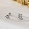 Brinco Saturno Zircon S925 Prata Diamante Único Mini Osso de Orelha Prego Moda Simples Criativo Compacto Parafuso E02350