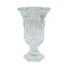 Vaso Alto Transparente de Vidro Francês de Luxo Leve com Relevo Retro Tendência para Arranjos de Flores Frescas e Nenúfares