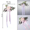 Estilo Criativo Novo Lâmpada de Manteiga Simulação Flores Decorativas Rosa Gravata Borboleta Maçaneta de Porta de Carro de Casamento Flor de Carro Flor no Encosto da Cadeira