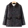 Ropa para Mujer Otoño e Invierno Chaqueta de Terciopelo para Mujeres de Mediana Edad y Mayores Nueva Ropa de Invierno Engrosada Solapa Suelta y Elegante Top de Punto