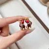 Brincos de Prata Esterlina S925 Vintage Brilhantes com Diamante Anel de Saturno Coração para Mulheres, Brincos Novos Versáteis de Luxo Leve de Nicho