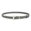 Cinturón Fino de Terciopelo para Mujer con Hebilla de Pin Plateada, Versátil para Jeans, Trajes y Vestidos, con un Toque de Lujo Exclusivo y Hebilla Decorativa de Cuero