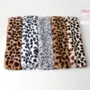Bufanda de Invierno para Mujer de Felpa Engrosada Cálida Bufanda de Imitación de Piel de Conejo Bufanda Cruzada Estilo Coreano Bufanda de Moda con Estampado de Leopardo