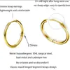 Brincos de Aço Titânio Mais Vendidos no Comércio Exterior Brincos de Arame Redondo de Aço Inoxidável Galvanizados a Vácuo Argolas para Piercing Brincos Minimalistas Elegantes