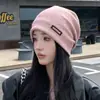 Gorro holgado de nuevo estilo 2025 para mujer, Gorro para primavera y otoño postparto, Turbante de lana tejido versátil para afinar el rostro, Gorro de frío