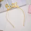 Ornamentos de coroa de noiva transfronteiriços faixa de cabelo para noiva em potencial tiara de cabeça letras tiara de cabeça cocar objetos de casamento europeus e americanos