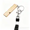 Apito de Metal Personalizado de Venda Quente Transfronteiriça com Cordão, Apito de Alta Frequência para Salva-Vidas, Apito de Emergência para Sobrevivência ao Ar Livre, Apito de Alumínio para Fogo