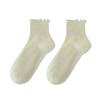 Calcetines de Algodón para Mujer con Borde Fruncido, Calcetines Cortos Sin Costuras, Calcetines de Verano Finos Transpirables Absorbentes de Sudor de Media Pantorrilla Combinados con Zapatos Pequeños de Cuero Birkenstock