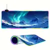 Mouse Pad Aurora da Islândia Personalizado Especial FPS Luminoso para Mesa RGB E-Sports Jogo Tamanho Grande Tapete de Computador