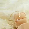 Pulsera Abierta Ins Chic de Doble Corazón Incrustada de Diamantes Estilo Europeo y Americano Simple Pulsera Delgada para Mujer Joyería Versátil Fuente de Suministro