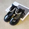 Zapatos de niña, zapatos de piel de princesa para niños, nuevos zapatos sencillos para niñas primavera y otoño 2024, de tacón alto, suela blanda, elegantes Mary Janes